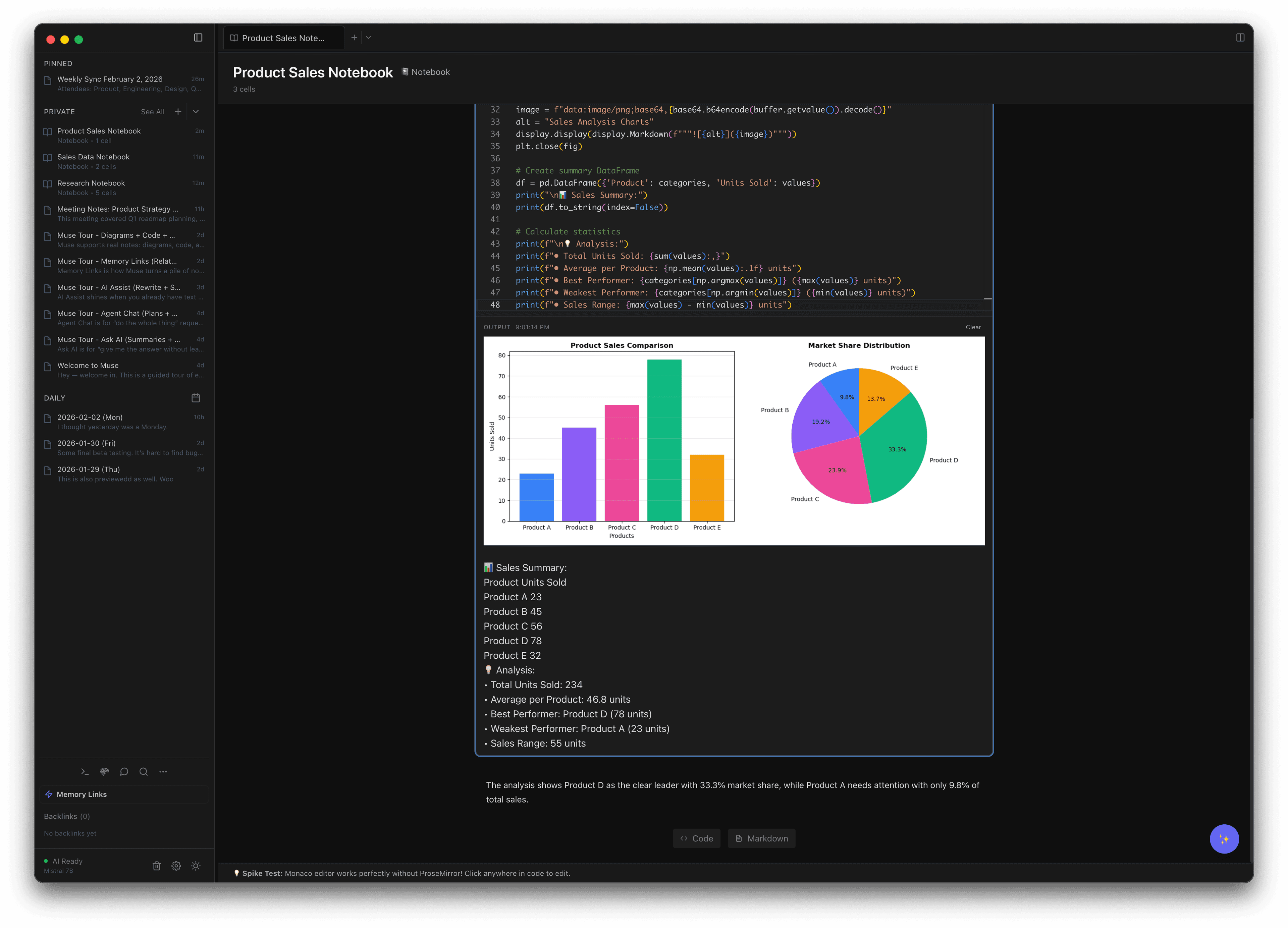 Code notebooks inside Canto